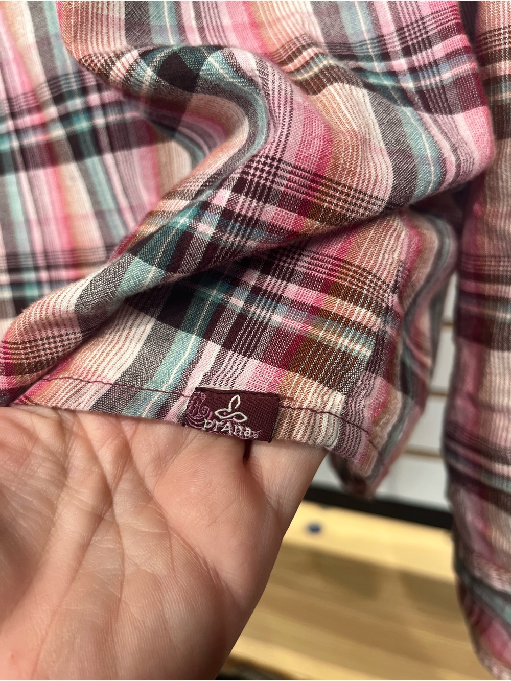 PrAna “Gina” style plaid shirt size medium - Picture 3 of 10